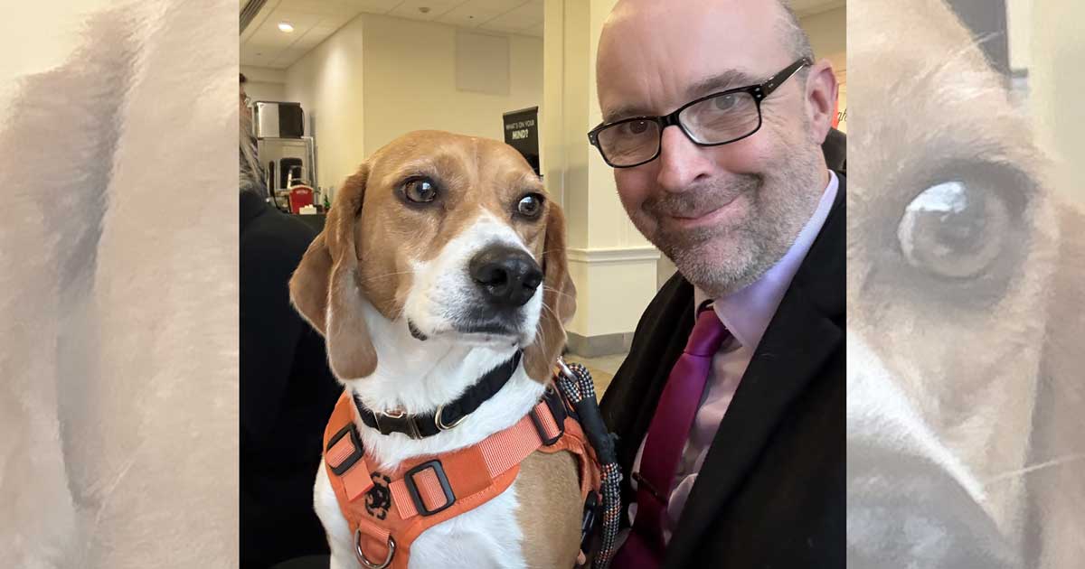 John Ramer, Kindness Ranch with a rescued beagle