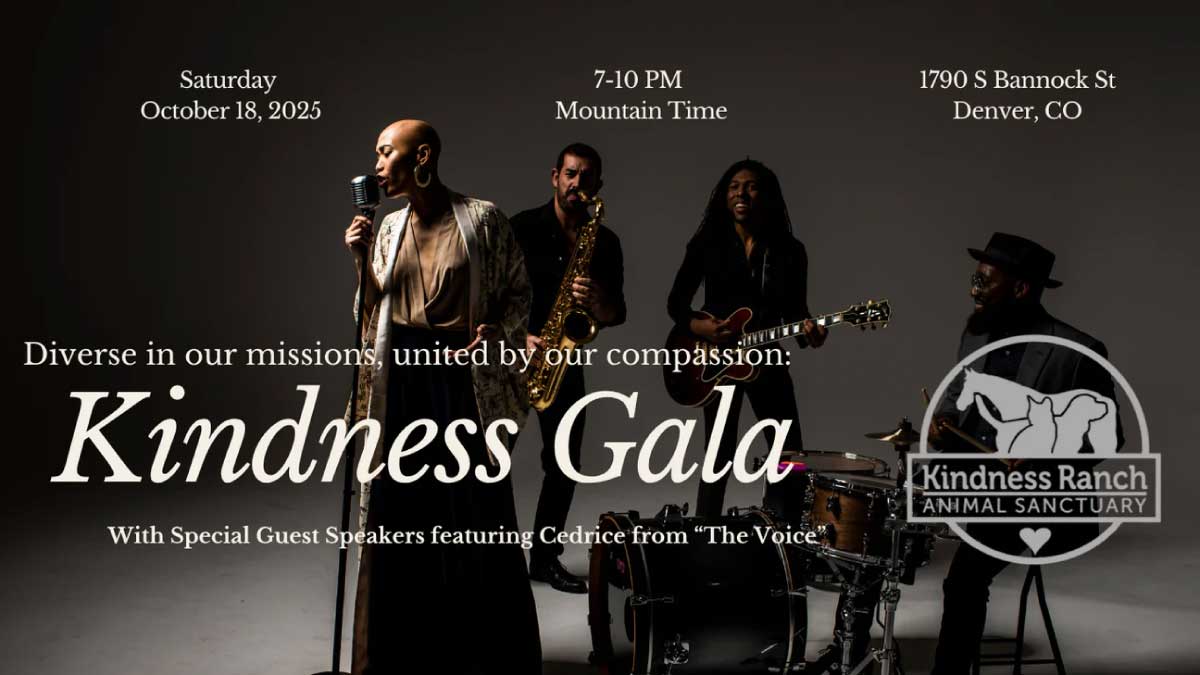 Gala Fundraiser Kindness Ranch Animal Sanctuary Featuring Cedrice from The Voice